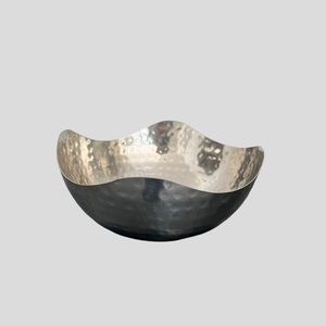 6” hammered silver bowl.